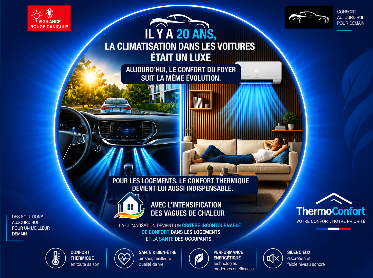 Climatisation réversible ThermoConfort – confort été comme hiver